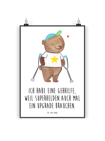 Mr. & Mrs. Panda Bild Bär Gehhilfen mit Spruch in Weiß