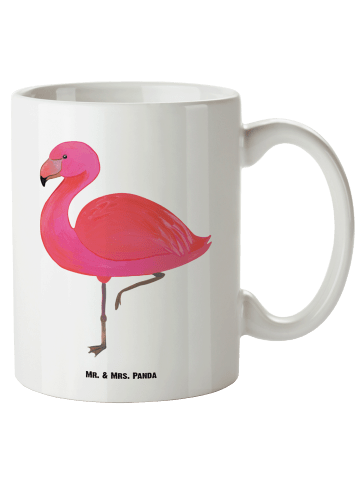 Mr. & Mrs. Panda Keramikbecher Flamingo Classic ohne Spruch in Weiß