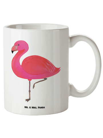 Mr. & Mrs. Panda XL Tasse Flamingo Classic ohne Spruch in Weiß