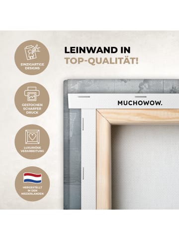 MuchoWow Leinwand bilder Abstrakte Kunst gold grau (BxH)