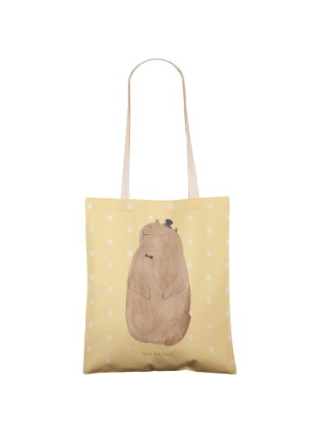 Mr. & Mrs. Panda Beutel Tasche Murmeltier ohne Spruch in Gelb Pastell