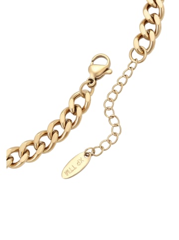 faina Women Curb Chain Link Bracelet in Gold Black