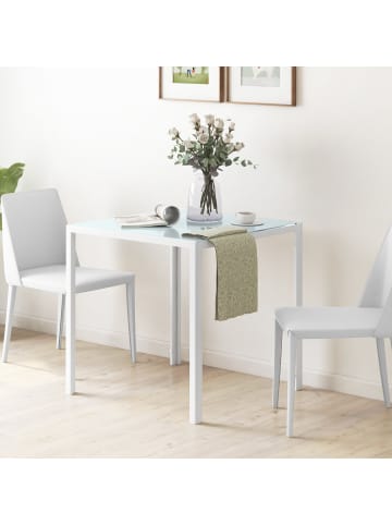 HOMCOM Esstisch in Weiß 75L x 75B x 75H cm