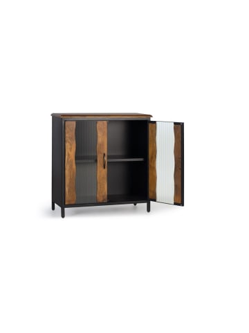 Giner y Colomer Sideboard aus Mangoholz und schwarzem Metall in Brown