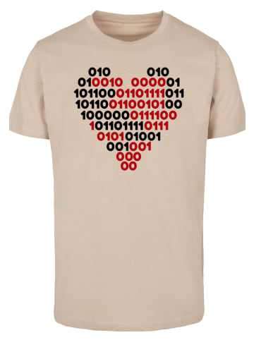 F4NT4STIC T-Shirt I love you 01001001 Binary Code Herz  Valentinstag in sand