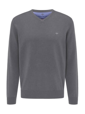 FYNCH-HATTON Pullover 'V-neck' in grau-meliert