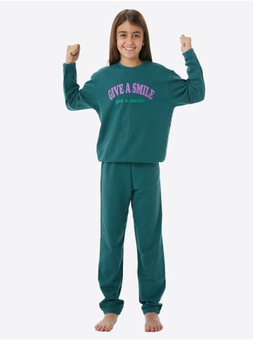 Schiesser Schlafanzug Nightwear in tiefseegrün