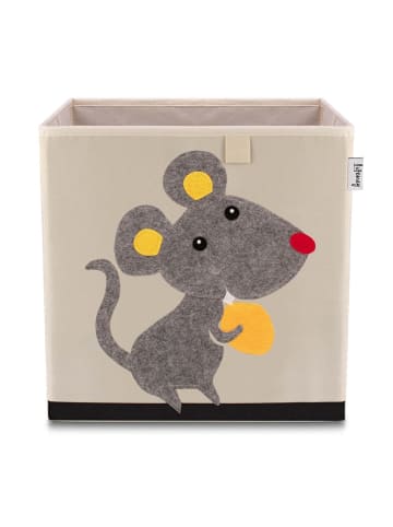 Lifeney Aufbewahrungsbox Maus hell, 33 x 33 x 33 cm