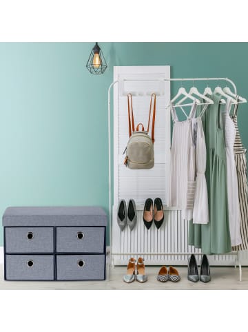 relaxdays Sitzbank in Grau - (B)60 x (H)39 x (T)38 cm
