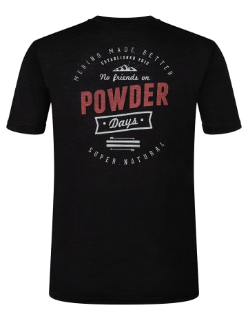 super.natural Merino T-Shirt M POWDER DAYS TEE in schwarz