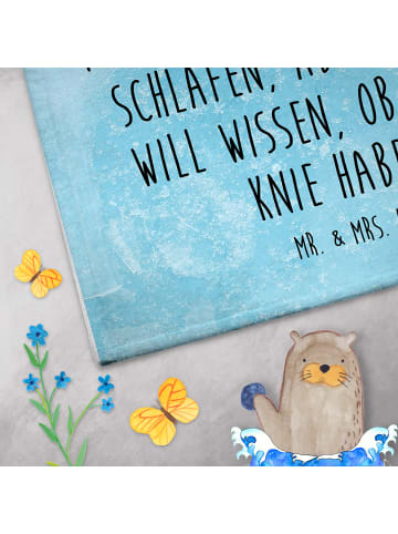 Mr. & Mrs. Panda Frotteetuch Pinguin Mond mit Spruch in Eisblau