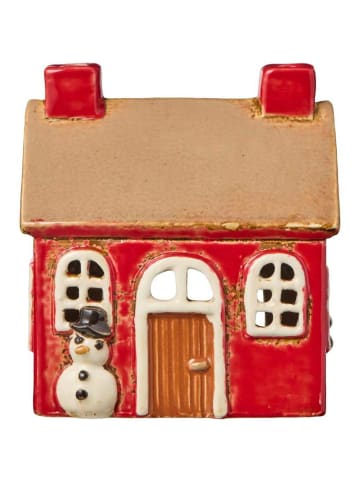 IB Laursen Lichthaus STILLENAT Rot mit Schneemann 10 cm