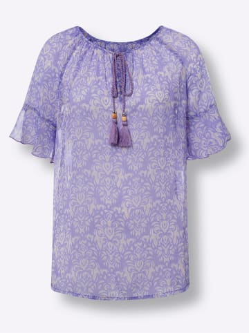 Heine Druckbluse in lavendel-ecru-bedruckt