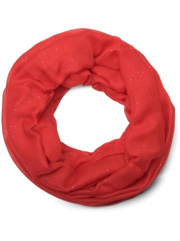styleBREAKER Loop Schal mit Glitzer in Rot