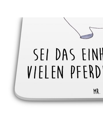 Mr. & Mrs. Panda Glasuntersetzer Einhorn Stolzieren mit Spruch in Weiß