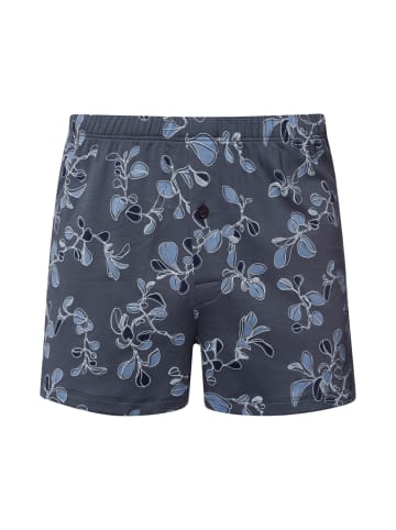 Hanro Boxer Cotton Sporty in aqua ink leaves