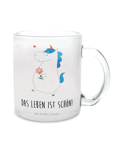 Mr. & Mrs. Panda Kaffeebecher Einhorn Spaziergang mit Spruch in Transparent