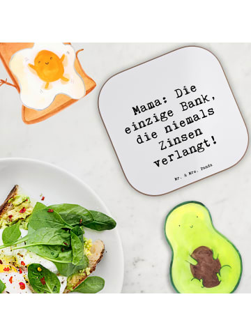 Mr. & Mrs. Panda Untersetzer Mutter Bank mit Spruch in Weiß