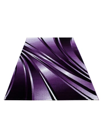 KADIMA DESIGN Teppich Handwäsche Kurzflor Abstrakte Wellen Polypropylen Wohnzimmer in Violett