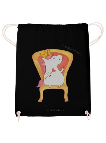 Mr. & Mrs. Panda Turnbeutel Einhorn König ohne Spruch in Schwarz