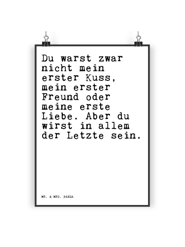 Mr. & Mrs. Panda Wandbild Du warst zwar nicht... mit Spruch in Weiß