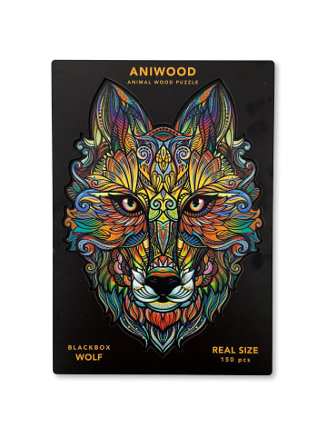 ANIWOOD Puzzle Wolf M 150 Teile, Holz (20,0 x 26,9 x 0,5 cm) in Mehrfarbig