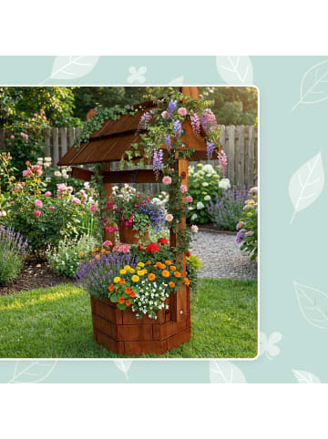 relaxdays Zierbrunnen in Orange - (B)43 x (H)75 x (T)31 cm