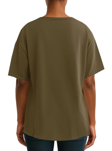 Reichstadt Reichstadt Regular Fit T-Shirt Damen Shoulder Drop 25RSW071 Khaki XL