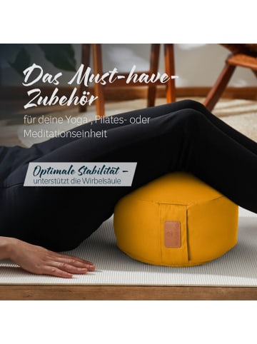 DoYourFitness Yoga-Kissen Vishnu gefüllt Dinkelspelz gelb rund gelb