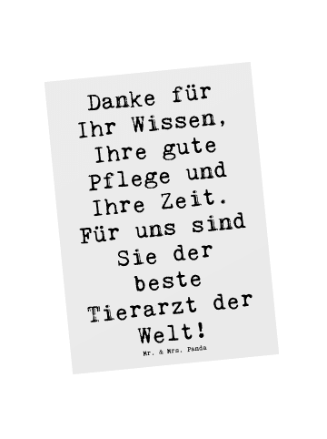Mr. & Mrs. Panda Postkarte Spruch Bester Tierarzt mit Spruch in Weiß