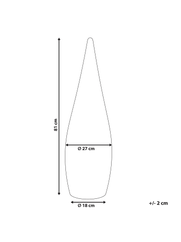 Beliani Stehlampe für den Außenbereich VULETAS in Weiß - (W) 36 x (H) 120 x (L) 36 cm
