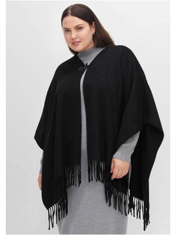 sheego Poncho in schwarz