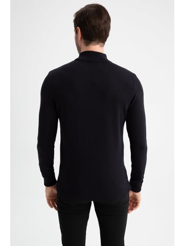 DeFacto Stehkragenpullover SLIM FIT in Marineblau