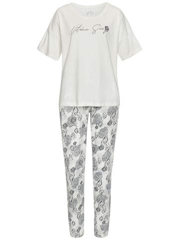 VIVANCE DREAMS Pyjama in creme-gemustert