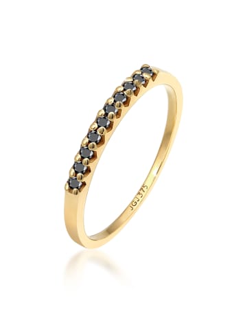 Elli DIAMONDS  Ring 375 Gelbgold Black Diamond in Gold