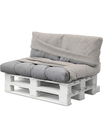 Aspero Palettenkissenbezüge 2-teilig aus Streifen-Flanell Melfi in Taupe