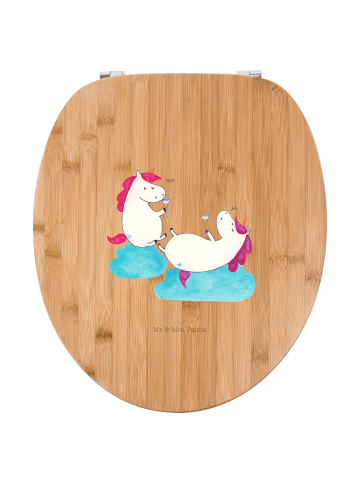 Mr. & Mrs. Panda Motiv WC Sitz Einhorn Sekt ohne Spruch in Braun