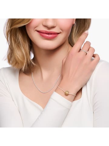 Thomas Sabo Thomas Sabo Armband Karma Secret mit braunem Achat Bead 925 Sterlingsilber, Nylon in silber, beige