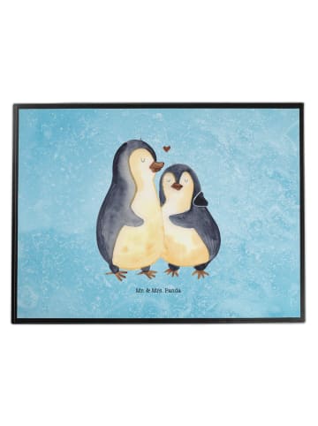 Mr. & Mrs. Panda Tischunterlage Pinguin umarmen ohne Spruch in Eisblau
