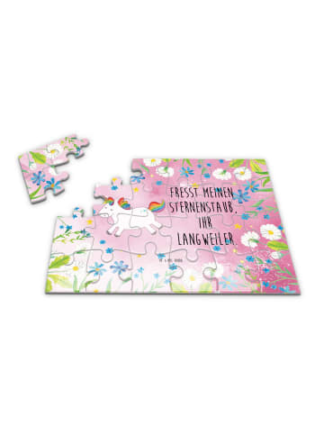 Mr. & Mrs. Panda Puzzle Einhorn Happy mit Spruch in Rot Pastell