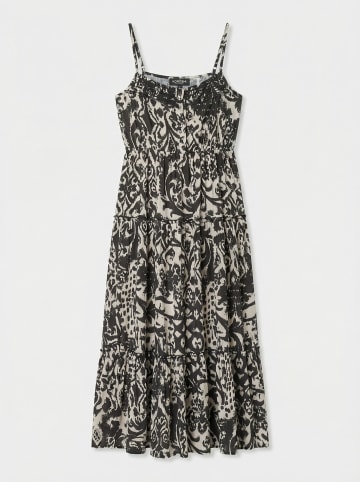 KOROSHI Langes, bedrucktes Kleid mit flüssigem Träger in Schwarz