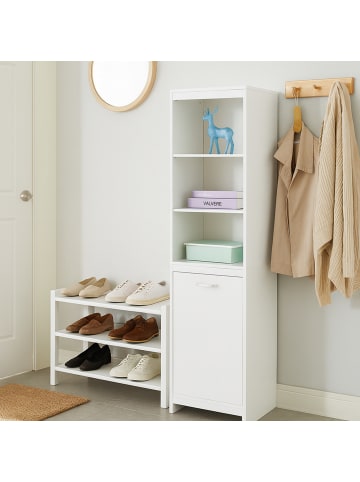 relaxdays Wäscheschrank in Weiß - (B)40 x (H)172 x (T)35 cm