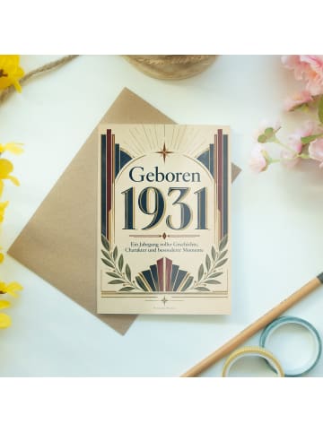 Geburtstagskarte 1931. Geburtstag Zahl elegant ... in Weiß