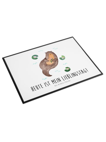 Mr. & Mrs. Panda Schreibtischunterlage Otter Seerose mit Spruch in Weiß