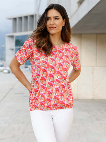 Sieh an! Kurzarm-Shirt in sesam-koralle-bedruckt