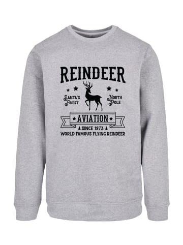 F4NT4STIC Sweatshirt Reindeer Aviation Retro Weihnachten Sign in grau meliert