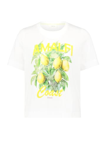 CARTOON Kurzarm-Shirt mit Rundhalsausschnitt in Patch Creme/Yellow