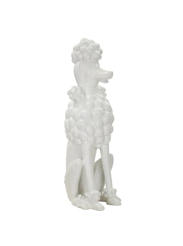 Mauro Ferretti Weißer Pudel aus Kunstharz, 20 x 26 x 61 cm