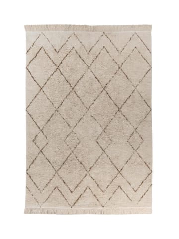 Kayoom Kurzflor Teppich Alena 225 in creme - braun - rechteckig
