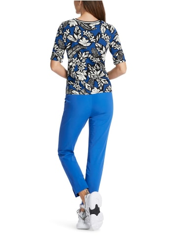 MARC CAIN T-Shirt mit floralem Print in Blau